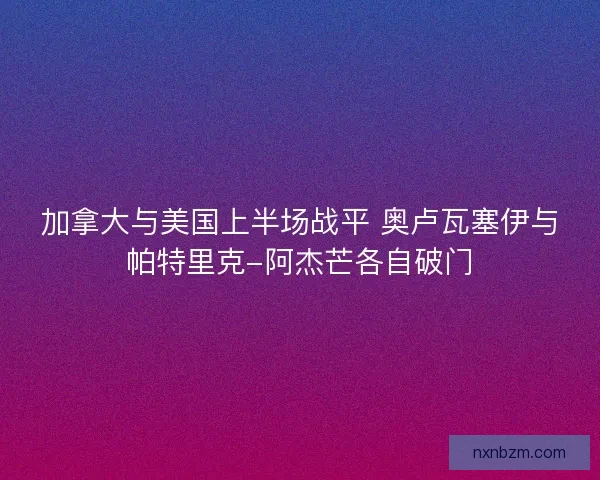 加拿大与美国上半场战平 奥卢瓦塞伊与帕特里克-阿杰芒各自破门 加拿大与美国上半场战平 奥卢瓦塞伊与帕特里克-阿杰芒各自破门