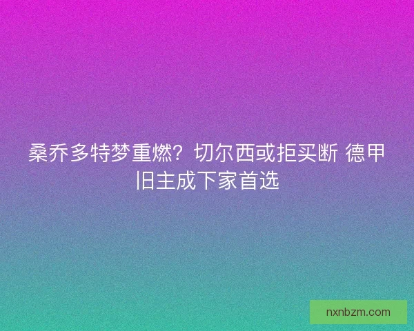 桑乔多特梦重燃?切尔西或拒买断 德甲旧主成下家首选 桑乔多特梦重燃?切尔西或拒买断 德甲旧主成下家首选